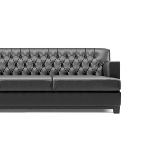 Bench Sofa Hammercap in dunklem Leder als Sonderangebot