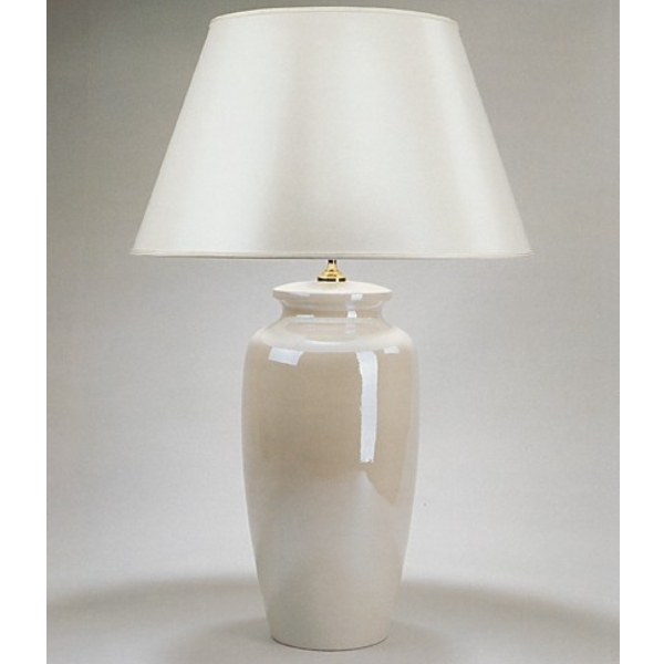 HK Leuchten 4601 Vasenleuchte in perlmuttweiß, Schirm weiß