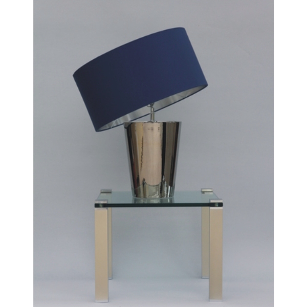 HK Leuchten Vasenleuchte 6000 gold, Schirm dunkelblau