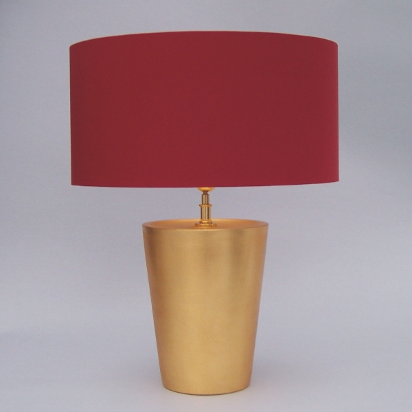 HK Leuchten Vasenleuchte 6000 gold, Schirm rot