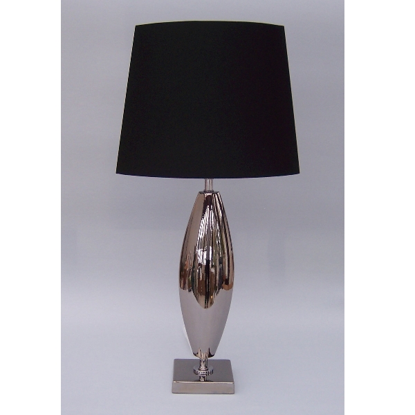 HK Leuchten Tischleuchte 6700 silber, Schirm schwarz