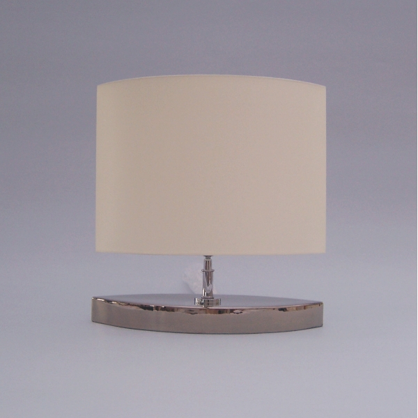 HK Leuchten Tischleuchte 7100 Keramik silber, Schirm weiß