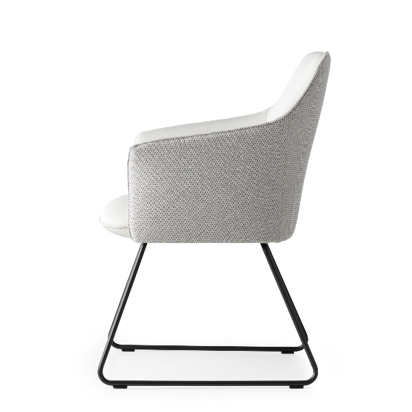 Leolux Stuhl Mara Outline mit Metallgestell, weißer Bezug