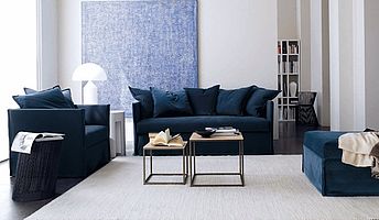 Meridiani Schlafsofa Fox in dunkelblau in drei Varianten
