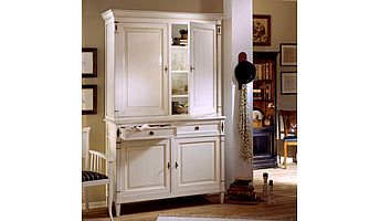 Ebanart Direttorio 6705PC Schrank in weiss aus Kirschbaum mit zwei Schubladen