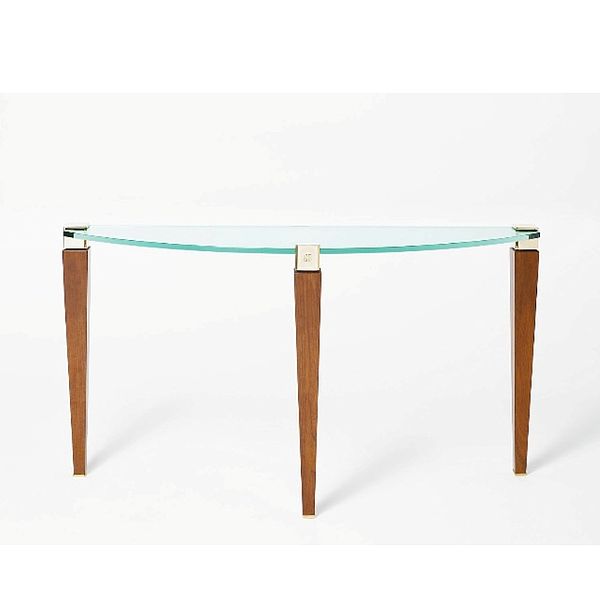 Ghyczy Konsoltisch T56/2 mit halbrunder Glasplatte