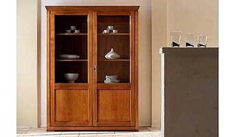 Ebanart Magneta 1042LV Schrank mit Vitrinentür und vier Böden komplett aus Kirschbaum