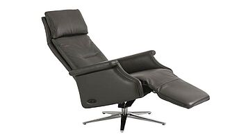 Bielefelder Werkstätten - Sessel Dexter Ruhesessel in dunkelbraunem Leder