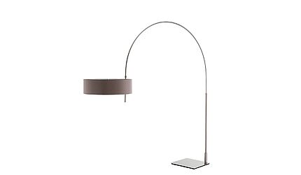 BW Arcus Bogenleuchte mit Chintz-Schirm zum Sonderpreis 