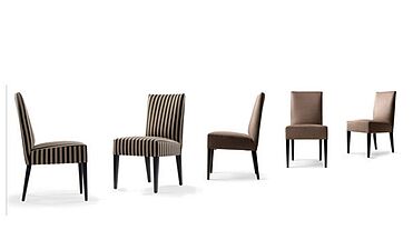 Bench Stühle Mosa Side fixed in schwarz-gold gestreiftem Stoff bei uns zum Sonderpreis 