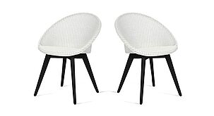 Vincent Sheppard Lloyd Loom-Stuhl Joe OAK black Wood, weißes Geflecht