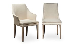 Stuhl mit und ohne Armlehnen Modell Saloni in cremeweiß von BW zum Sonderpreis 