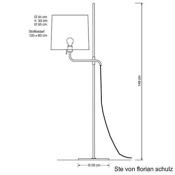 Florian Schulz Leseleuchte Ste, Zeichnung