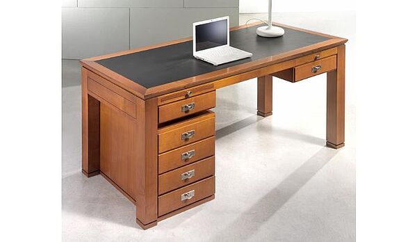 schreibtisch mit seitlichen schubladen kirschbaum 