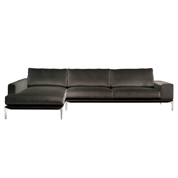 Bielefelder Werkstätten Sitzlandschaft Spirit in schwarzem Leder mit Longchair zum Sonderpreis 