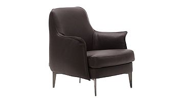 Cierre Hochlehnsessel Bohème in dunkelbraunem Leder