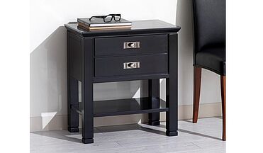 Ebanart Magneta 1030B Kommode mit zwei Schubladen, schwarz lackiert