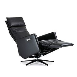 Relaxsessel Charly in schwarzem Leder von den Bielefelder Werkstätten