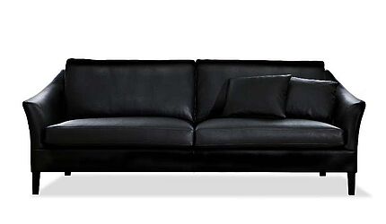 BW Saloni Sofa in schwarzem Leder zum Sonderpreis 