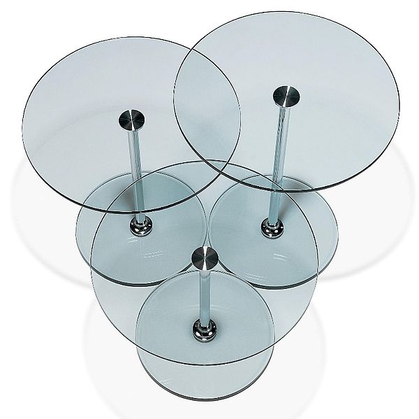 Draenert Largo Glas Dreisatztisch mit Glas-Sockel