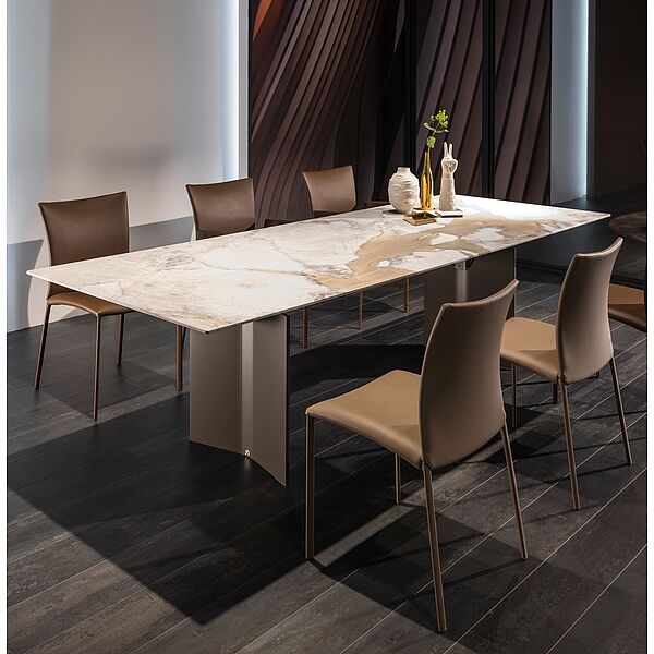 Esstisch Atlas Magnum 1280 von Draenert mit Linus-Stühlen