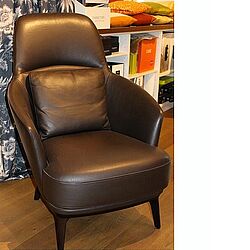 Ashton Sessel von Bielefelder Werkstätten braunes Leder Sonderpreis