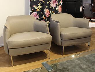 Sessel in Leder Boheme von Cierre zum Sonderpreis, 2 Sessel Bohème von Cierre in grauem Leder 