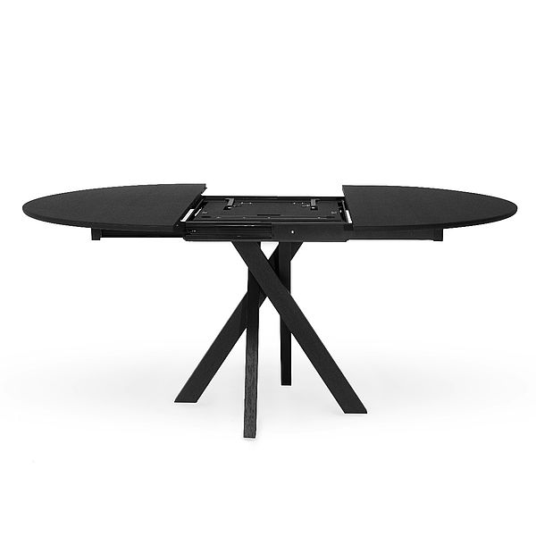 Rodam Esstisch rund + ausziehbar in schwarz Modell david 