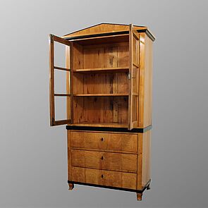 Vitrinenschrank mit Schubladen, Esche furniert