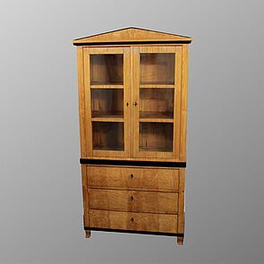 Vitrinenschrank mit Schubladen, Antik