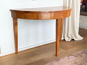 Konbsoltisch Demi-Lune aus Kirschbaum, Konsoltisch Biedermeier, Biedermeier Kirschbaumtisch; Demi Lune Kirschbaum