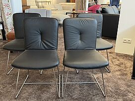 Stühle Linus von Bacher Abverkauf Sonderpreis in schwarzem Leder